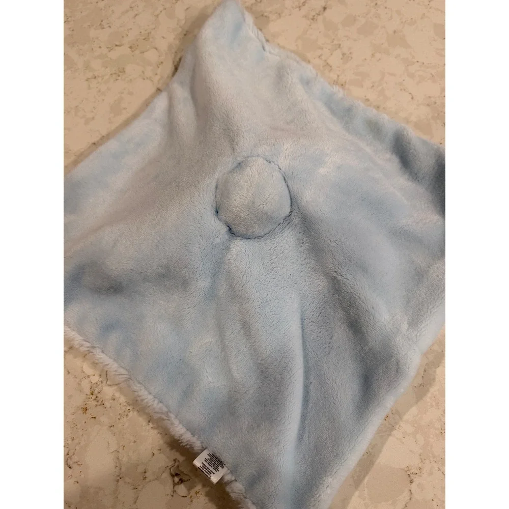 Light‎ Blue Elephant Rosebud Swirl Plush Baby Security Blanket Lovey